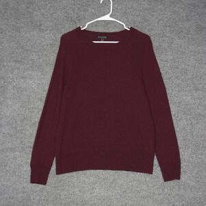 Banana Republic Italian Merino Blend Sweater Mens L Burgundy Crewneck Raglan